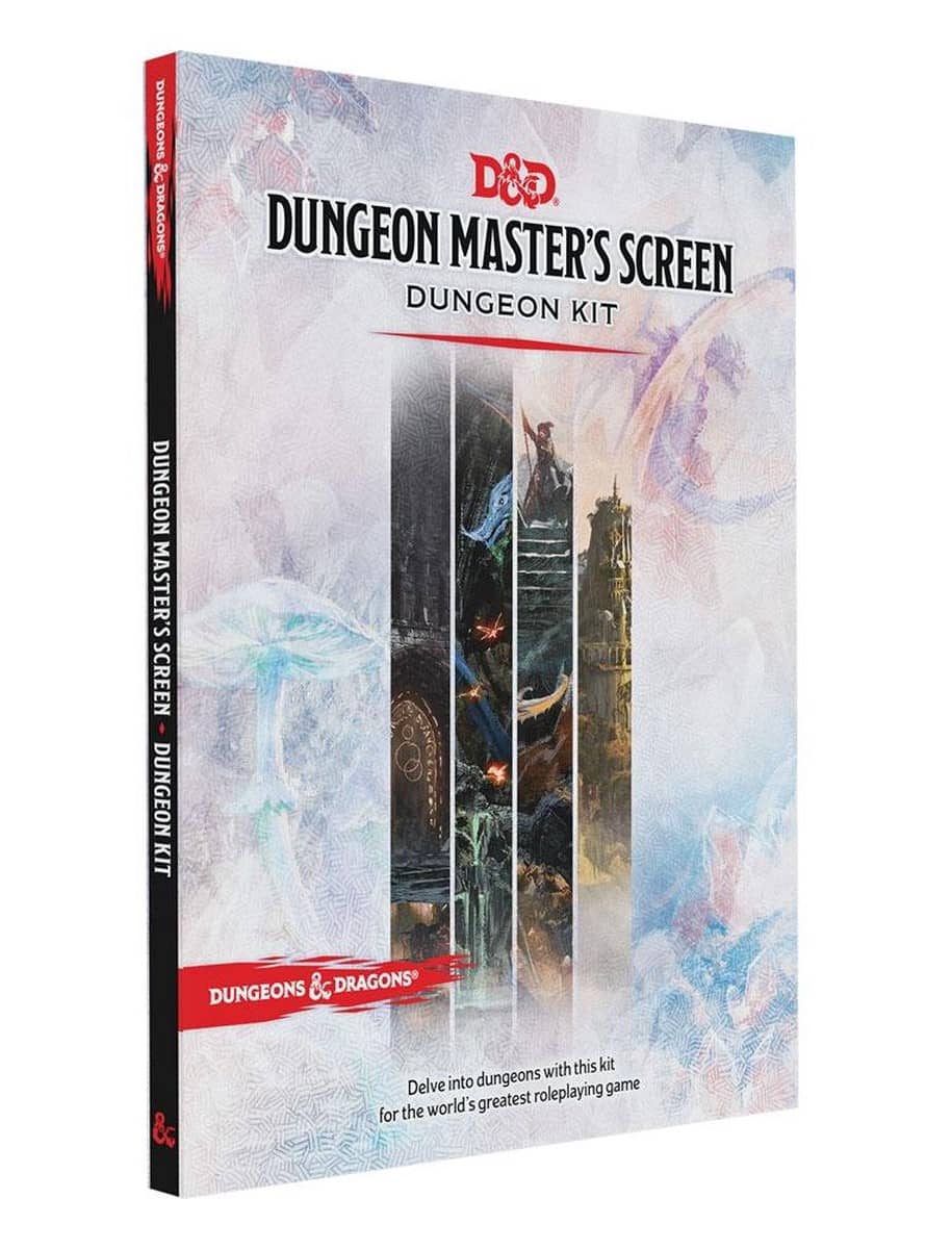 Tela do Mestre de Dungeons & Dragons com arte de fantasia